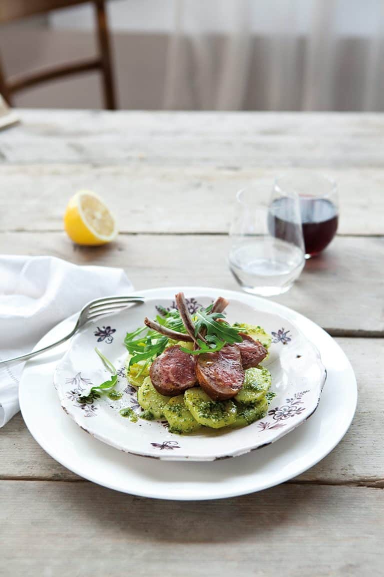 Lamsrack met aardappelsalade