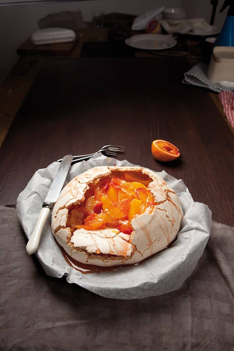 Pavlova met bloedsinaasappels