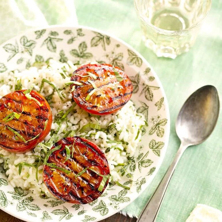Lavas risotto met gegrilde tomaten