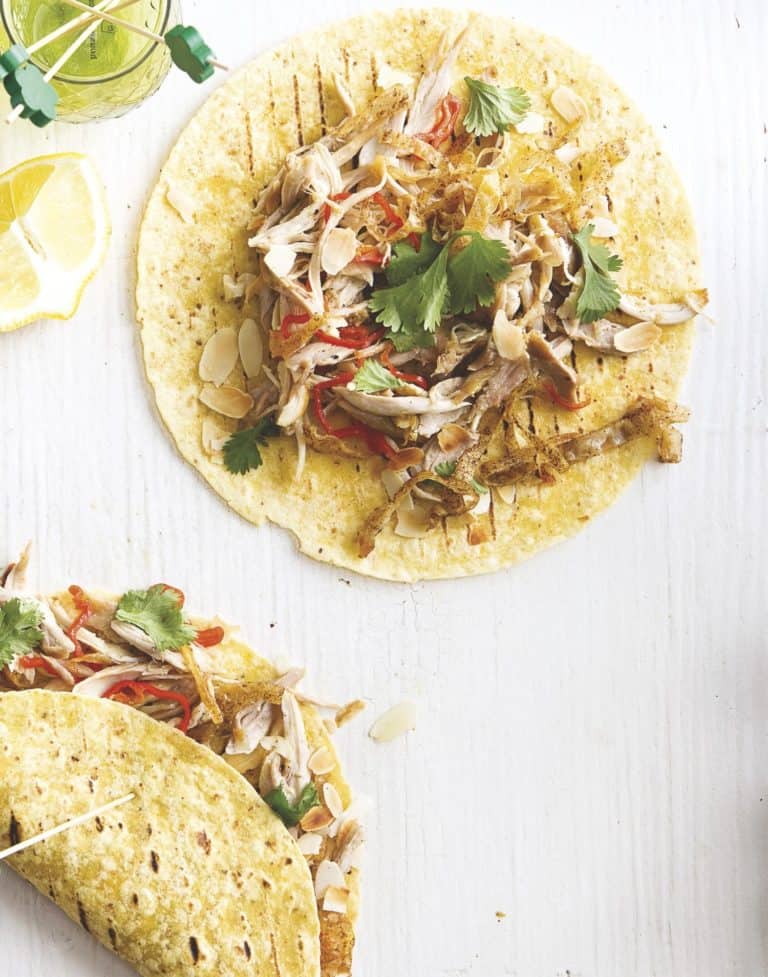 Wraps met pittige kip uit de oven