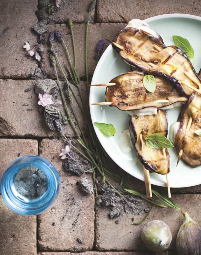 Aubergineschijven met mozzarella