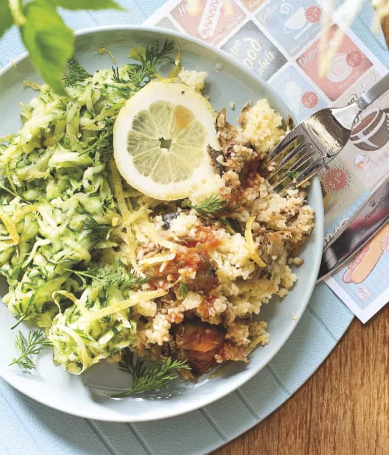 Couscous met sardientjes en courgette
