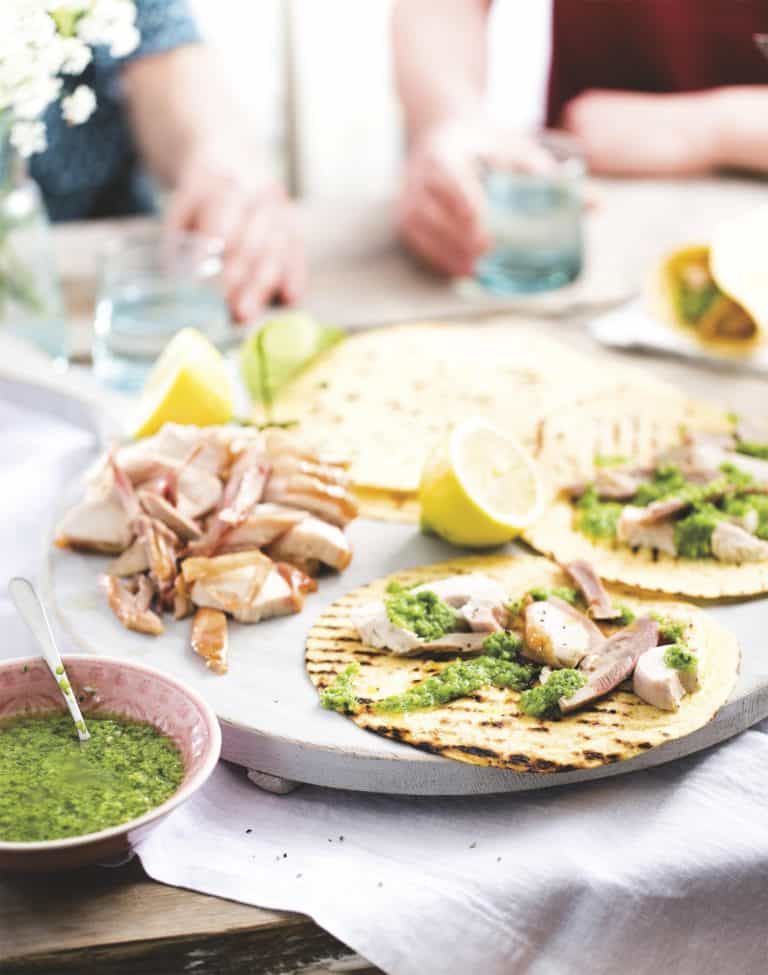 Salsa verde-kip met citroenwraps