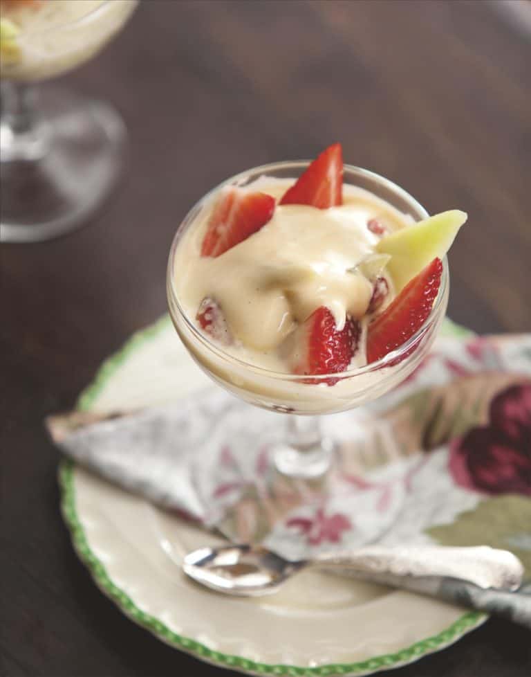 Zabaglione met vers fruit