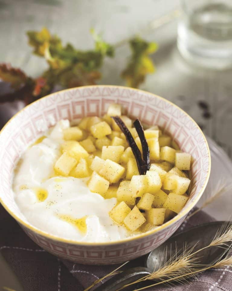 In olijfolie gestoofde appel met vanille en balsamico
