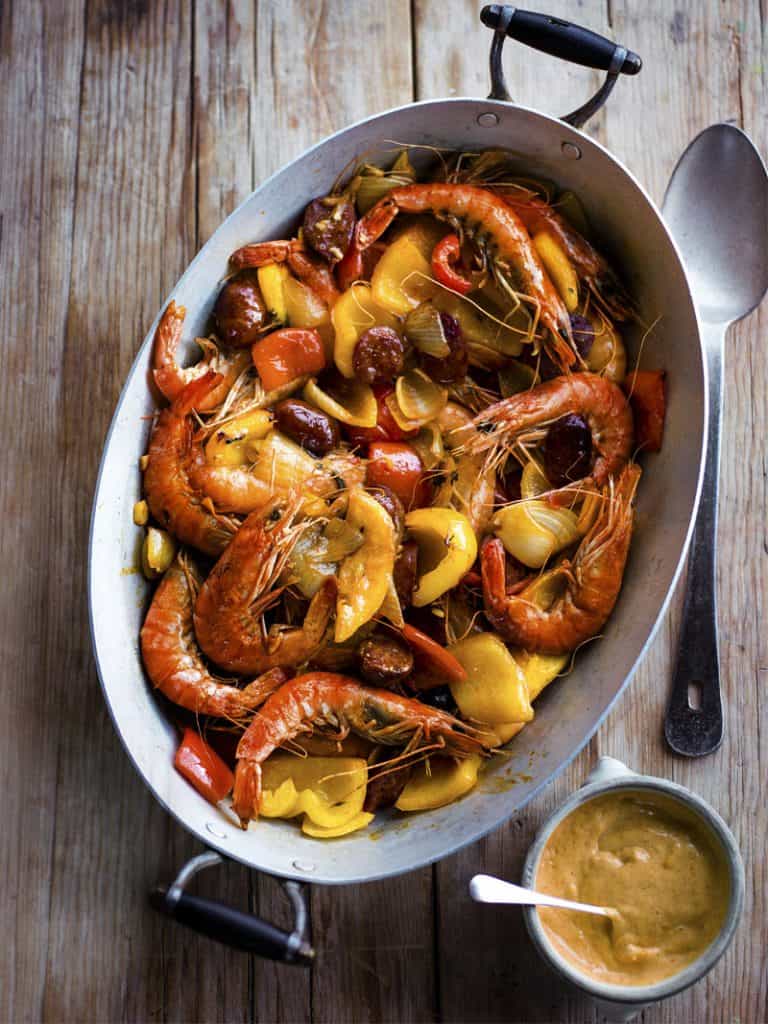 Spaanse garnalen met paprika en snelle aïoli