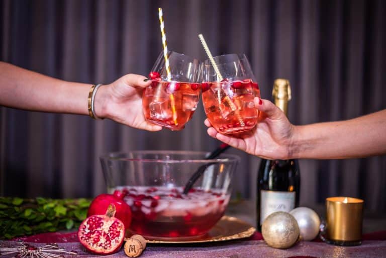 Cranberrypunch met granaatappel