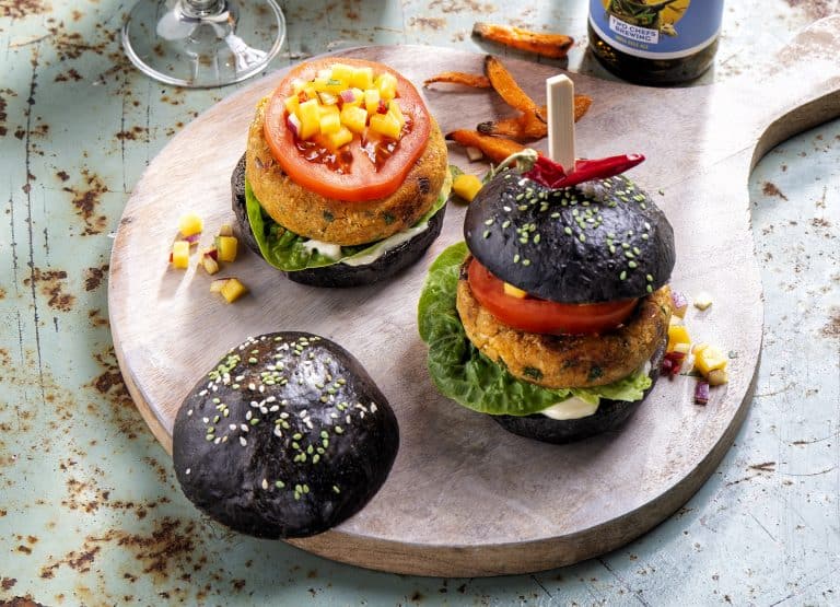 Black burger buns