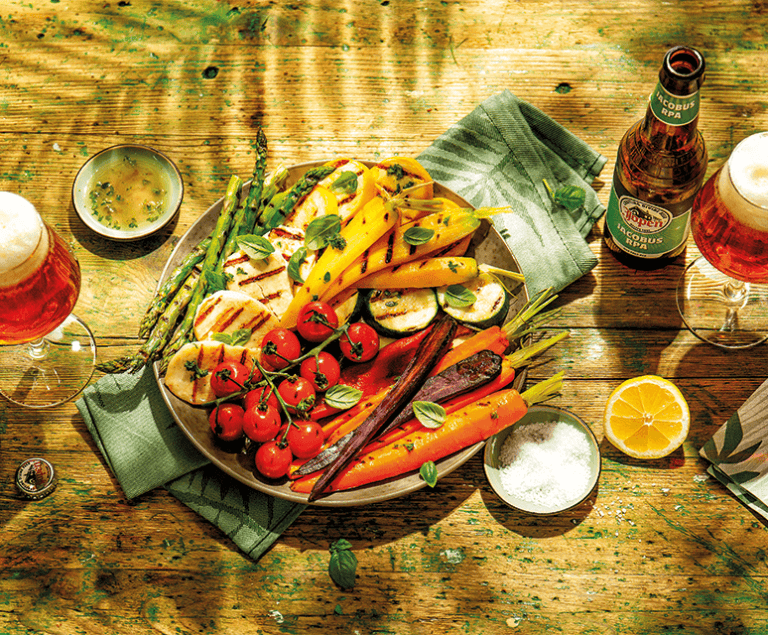 Gegrilde groenten met halloumi
