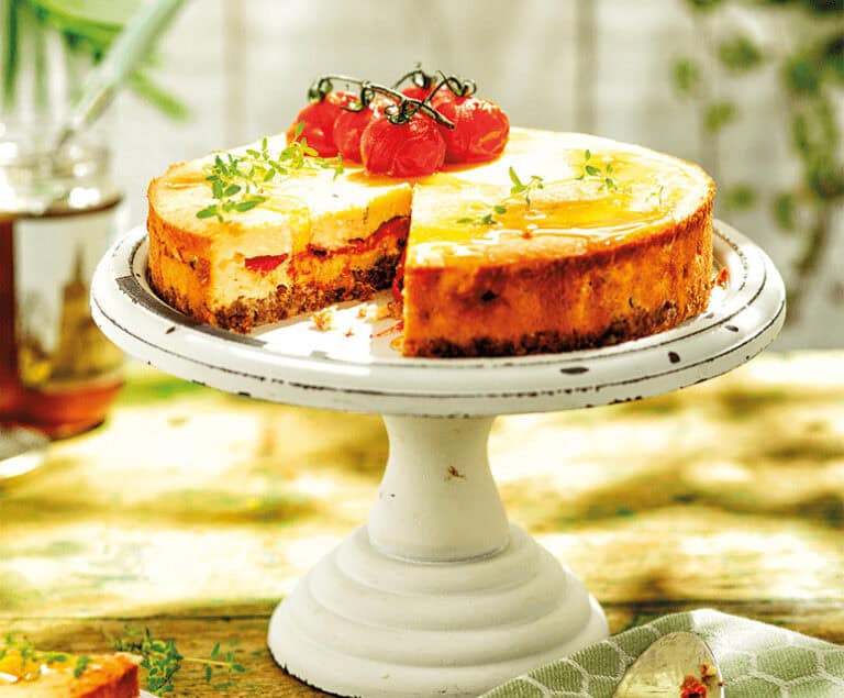Hartige cheesecake met gegrilde groenten