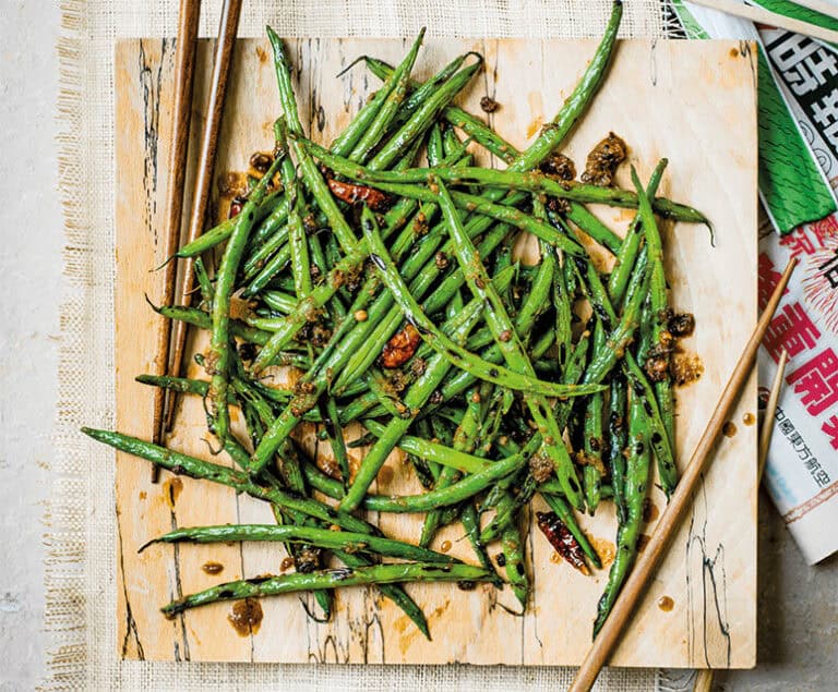 Gebakken groene boontjes met szechuanpeper