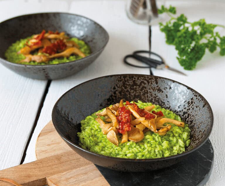 Groene risotto met bacon van @suus_laundryfood