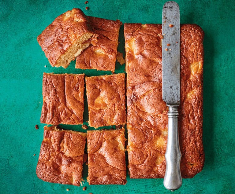 Blondie met gezouten karamel en peer