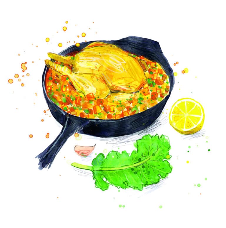 Kleine dikke piepkuikens met harissa