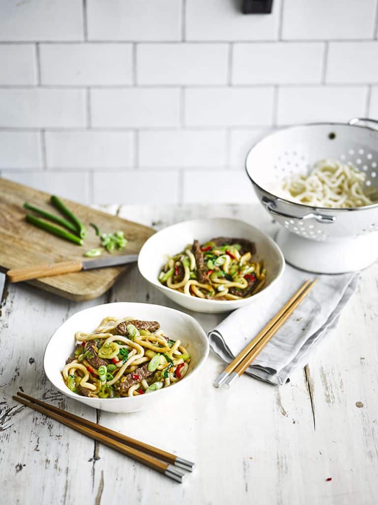 Shanghainoodles met rundvlees