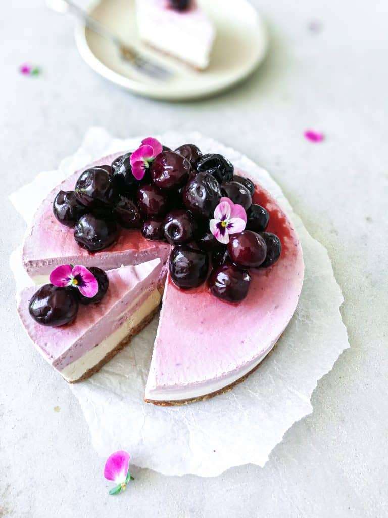 Vegan kersen-cheesecake van Jutri