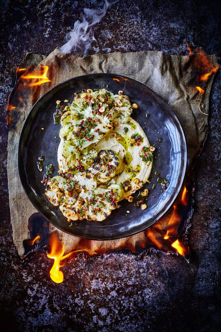 Geroosterde bloemkool met rozepeper-dressing