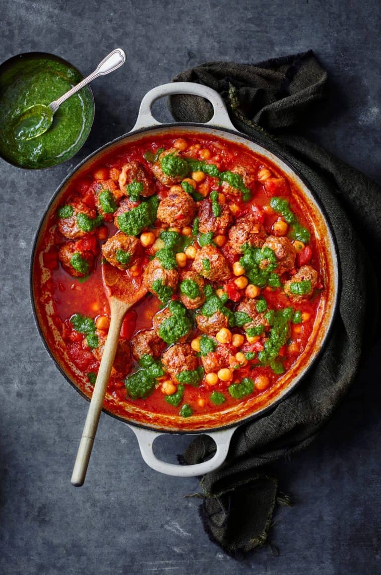 Gehaktballenstoof met korianderchutney