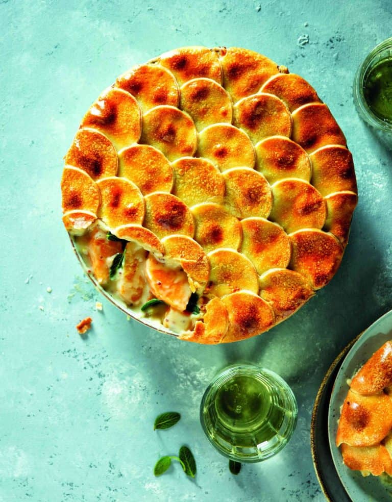 Pot pie met koolraap en mosterd