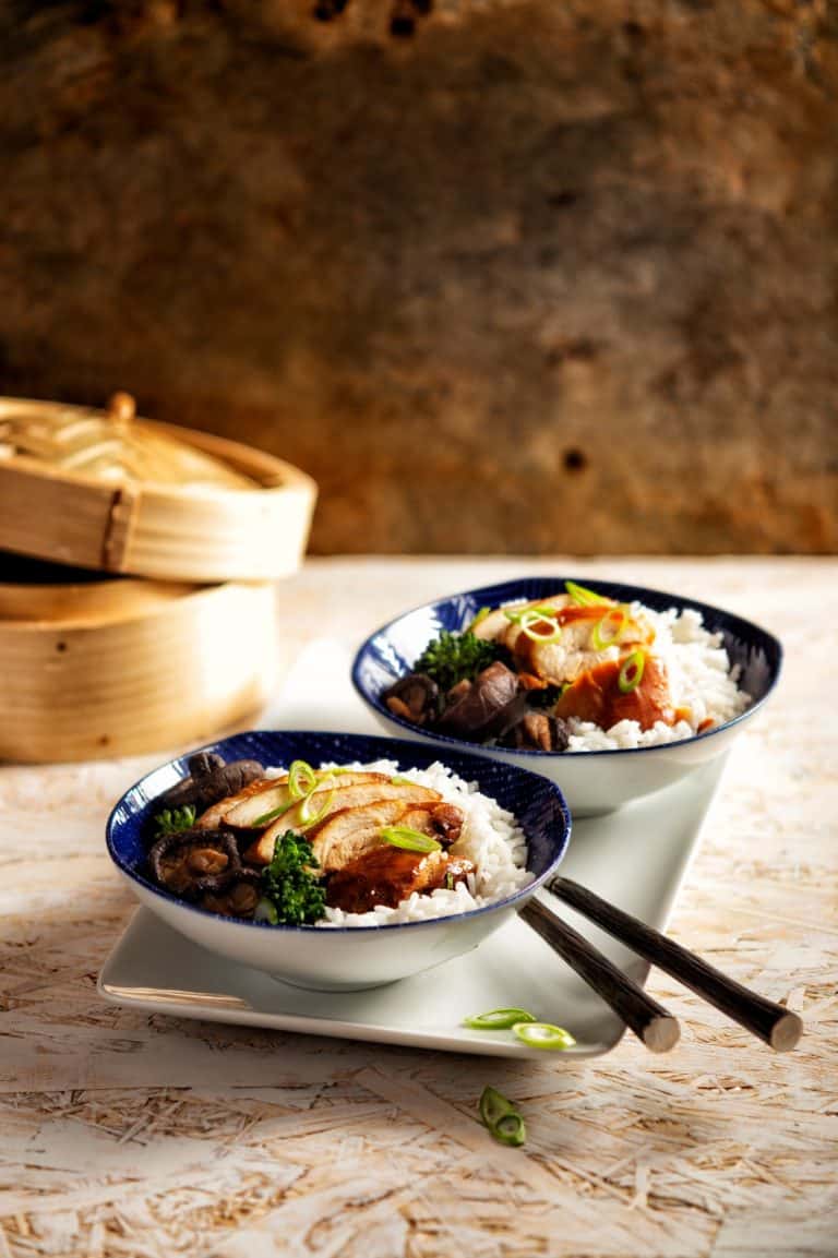 Kip met Chinese paddenstoelen