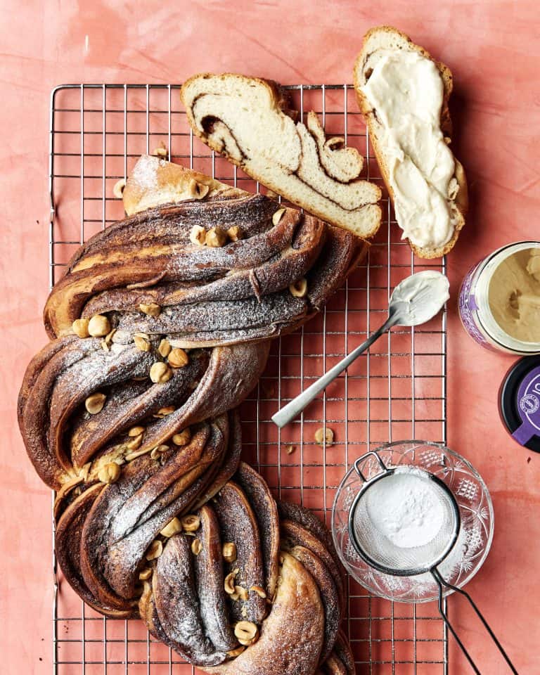 Vegan briochevlecht met chocopasta