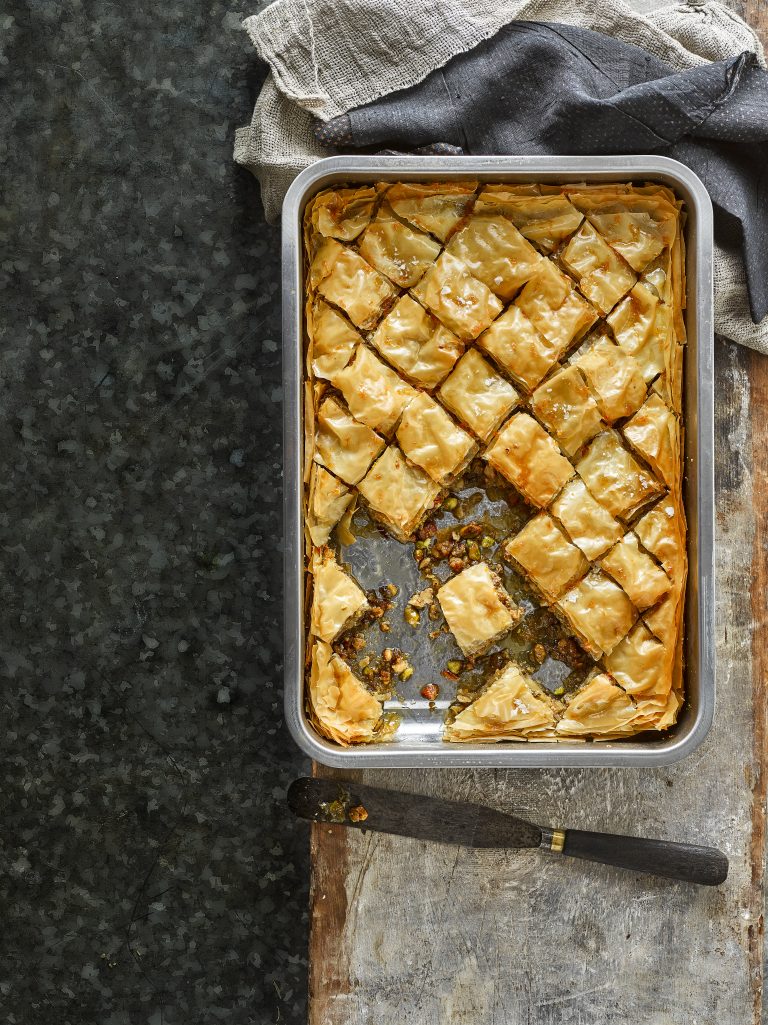 Baklava met gezouten-honingsiroop