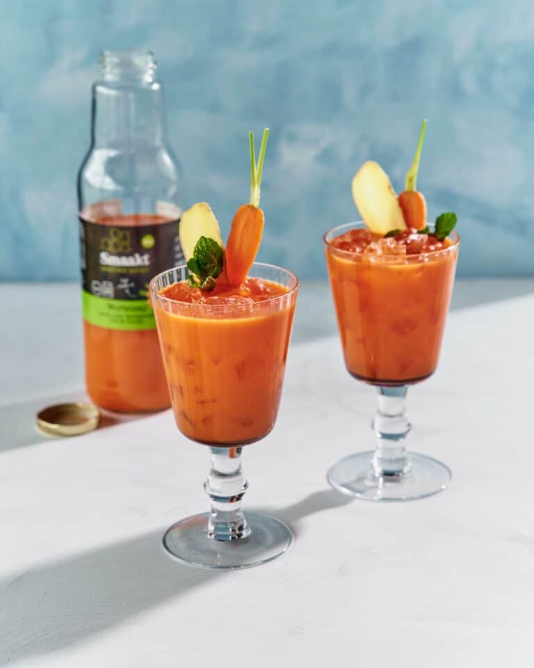 Carrot shrub met granaatappel en gember