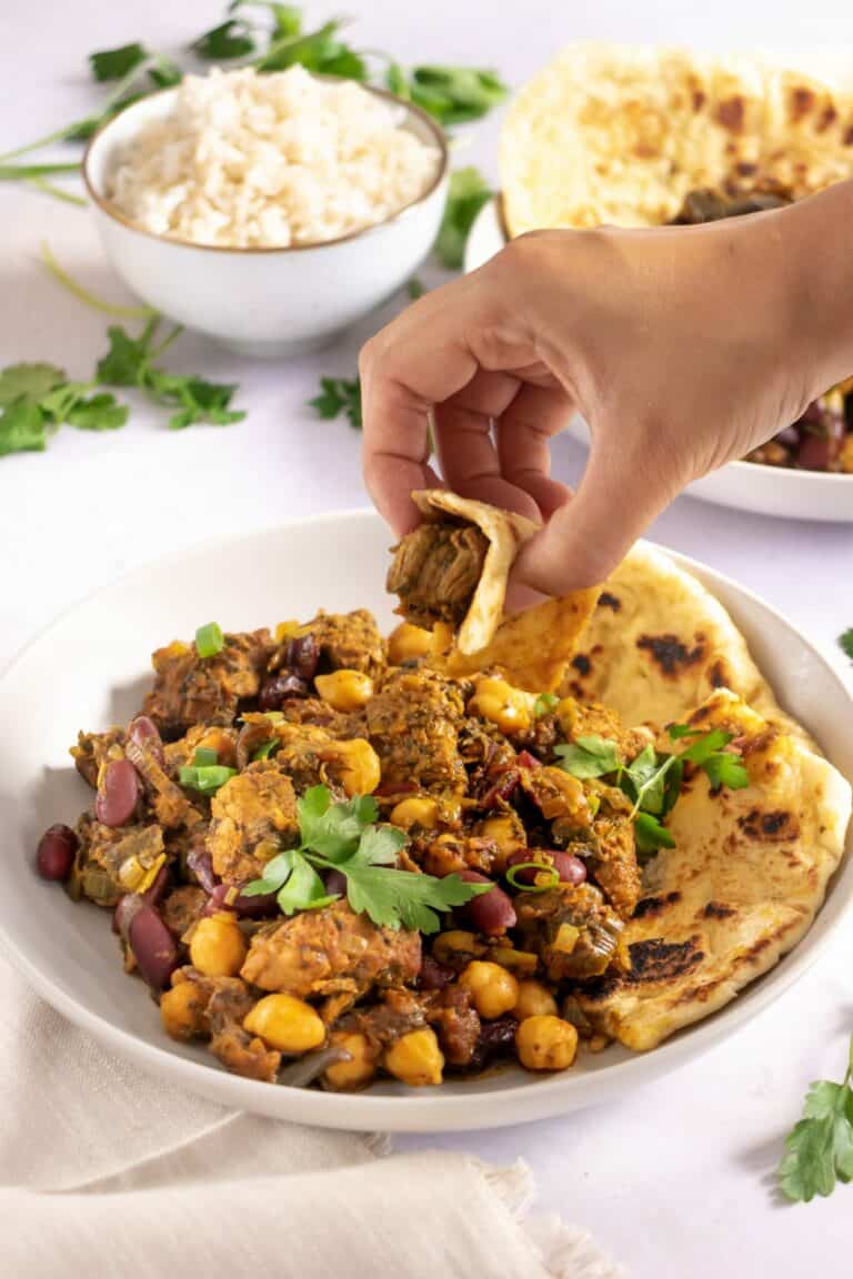 Ghormeh Sabzi met rundvlees, aubergine en kikkererwten