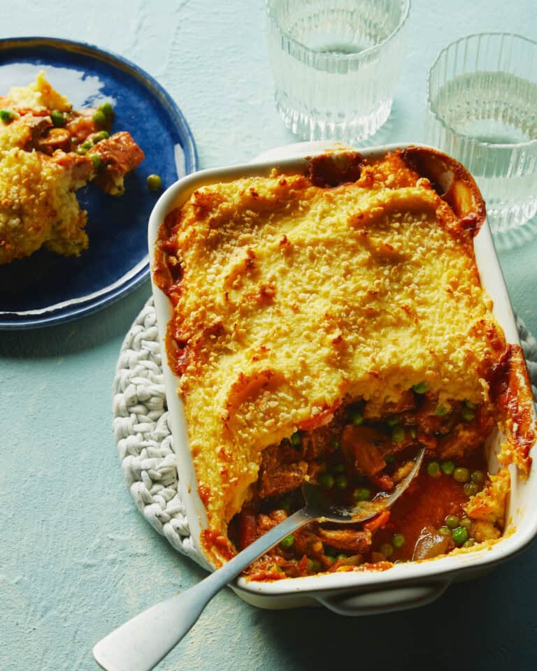 Shepherd’s pie met stoofvlees en pastinaakpuree
