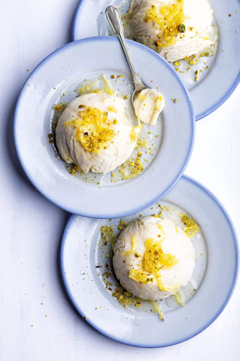 Vanilleparfaits met gekonfijte gember
