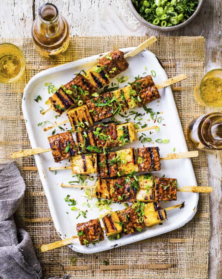 Tempeh- en ananaskebabs