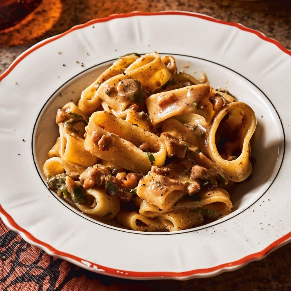 pasta met cacio e walnoot