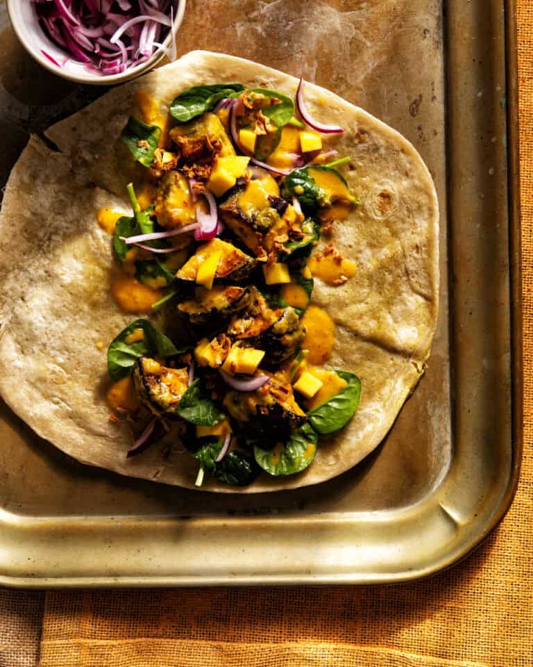 Auberginespiesjes met citroengras-gembermarinade