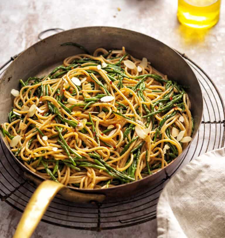 Pasta aglio e olio met zeekraal