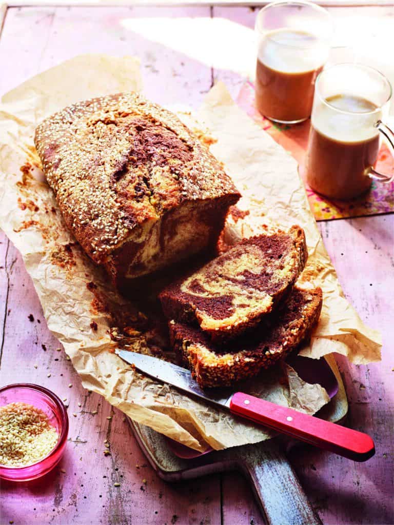 Marmercake met chocolade en tahin