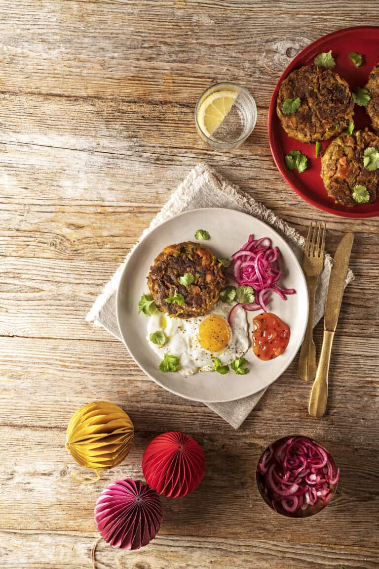 Bombay aardappelburgers met mangochutney
