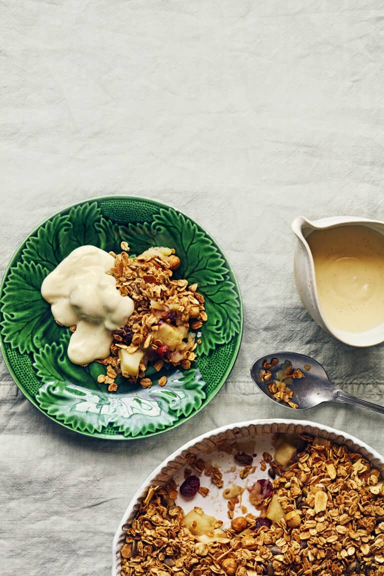 Appelcrumble met granola