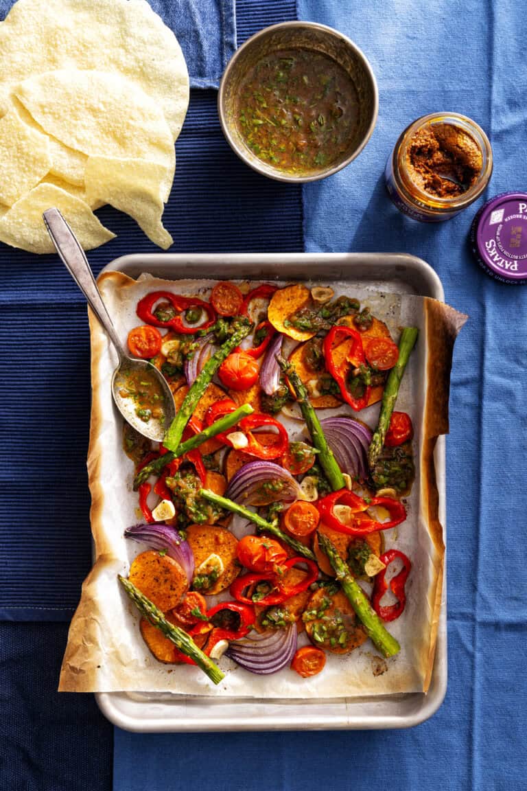Geroosterde groenten met currydressing