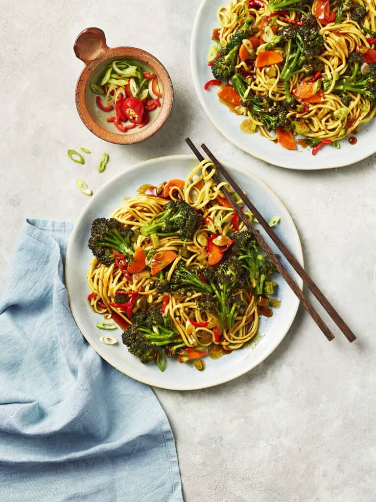 Roerbaknoedels met broccoli