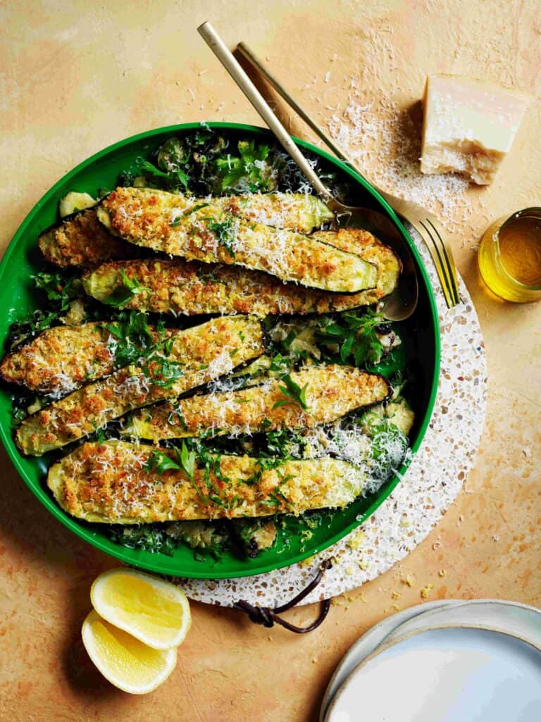 Geroosterde courgette met boterkruimels