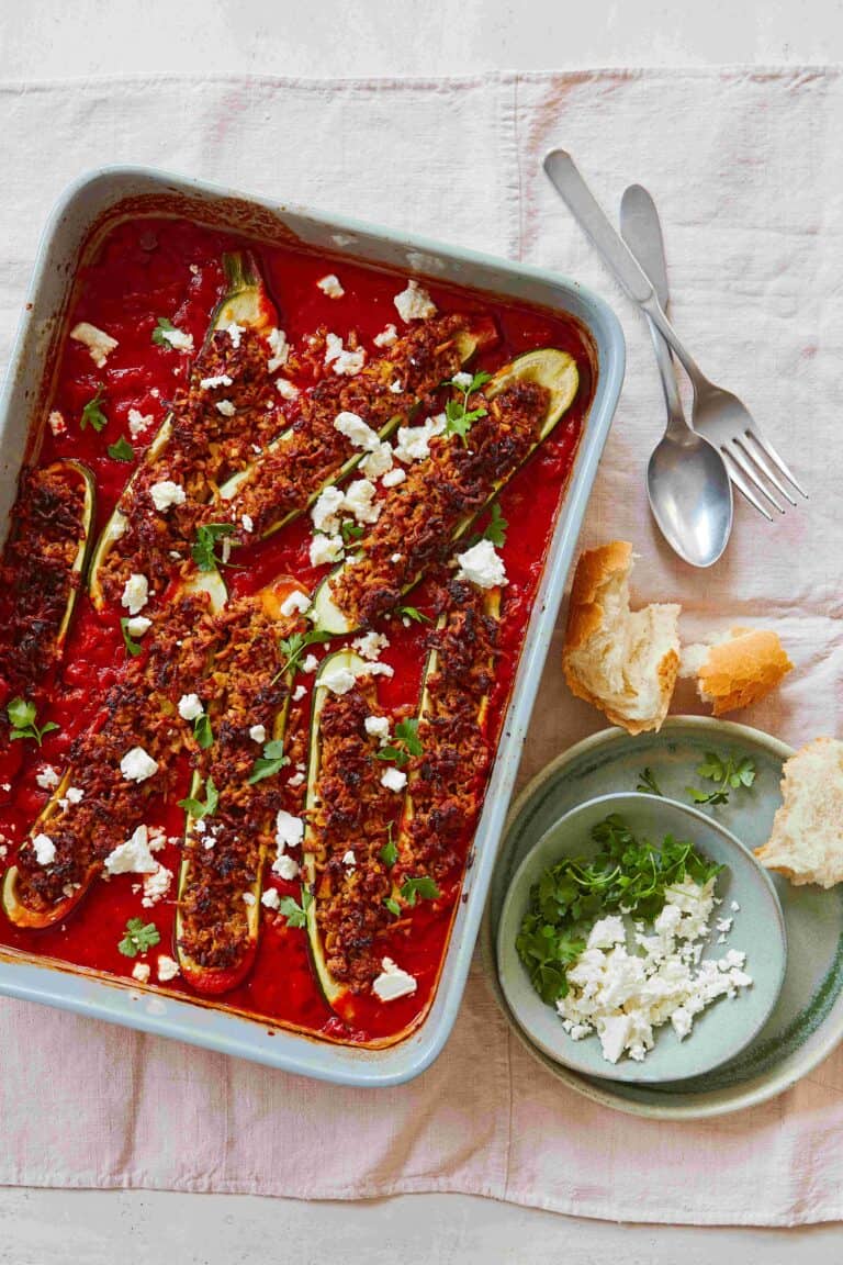 Courgettes met harissa-lamvulling