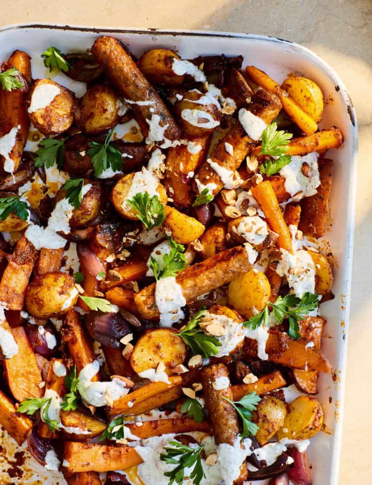 Ovenschotel met wortels en aardappels