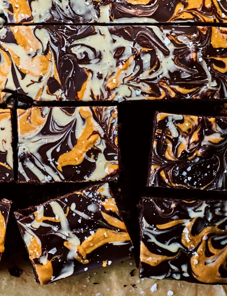 Gezouten pindakaas-tahinbrownies