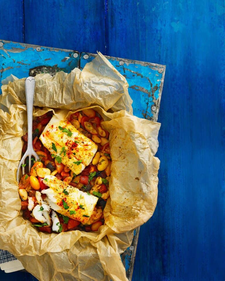 Kabeljauw met tomaten ‘en papillotte’