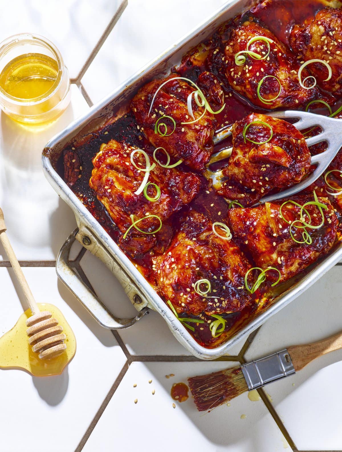 Kip met honing-sojaglazuur