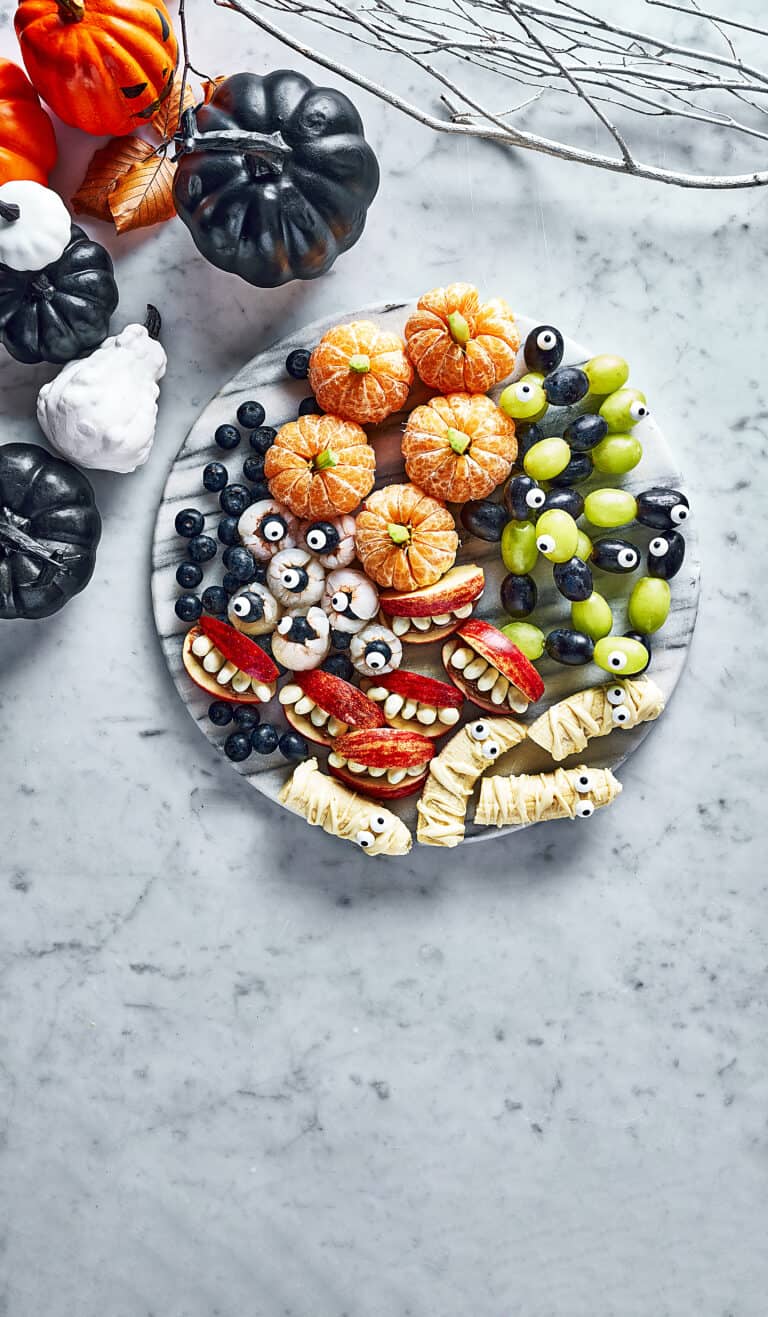 Griezelige fruitschaal