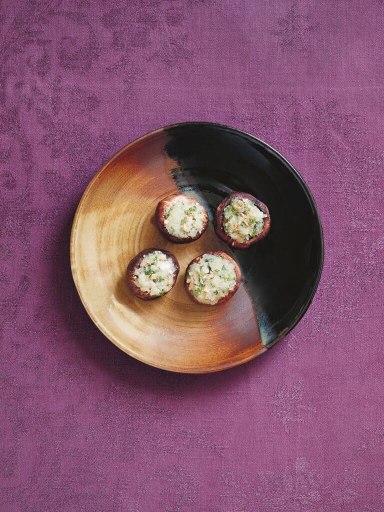 Gegrilde shiitake met geraspte daikon