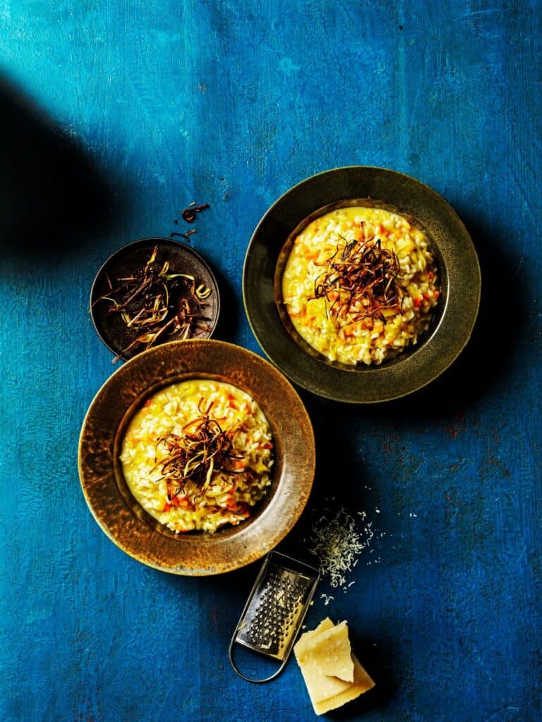 Risotto met prei en parmezaan