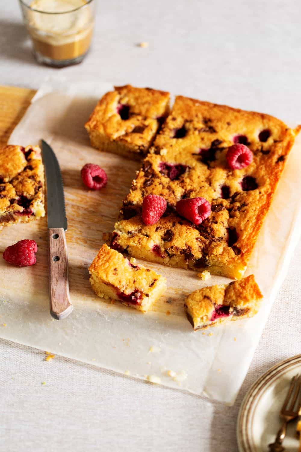 Melkchoco-frambozenblondie