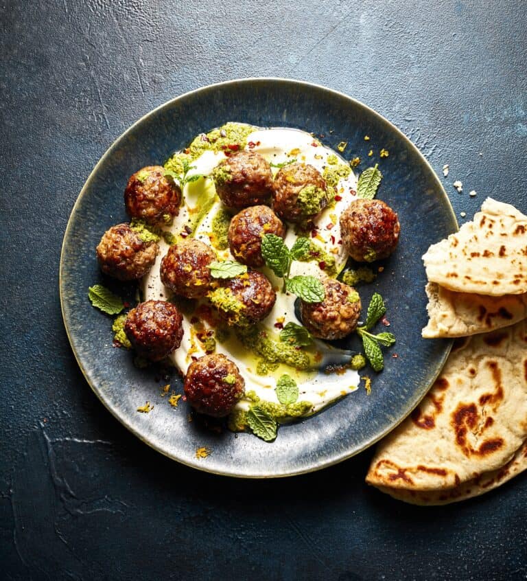 Lamsballetjes met ricotta en snelle muntshatta